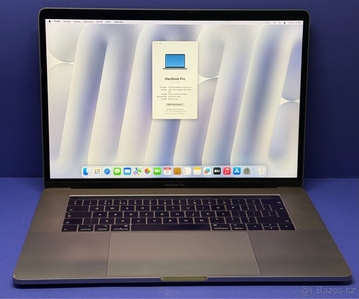 MacBook Pro 15” 2019/16GB RAM/i7/512GB SSD/ Záruka