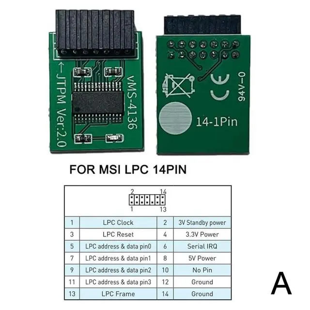 Modul TPM 2.0, MSI LPC 14pin, pro Windows 11