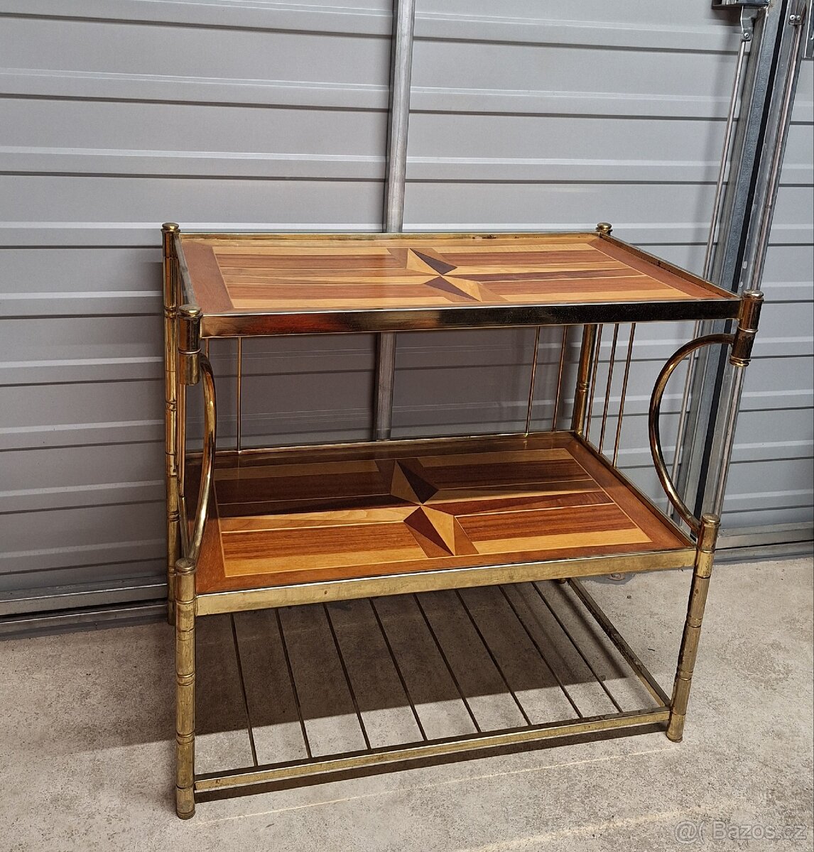 Art Deco style marquetry serving trolley circa 1950/1960)