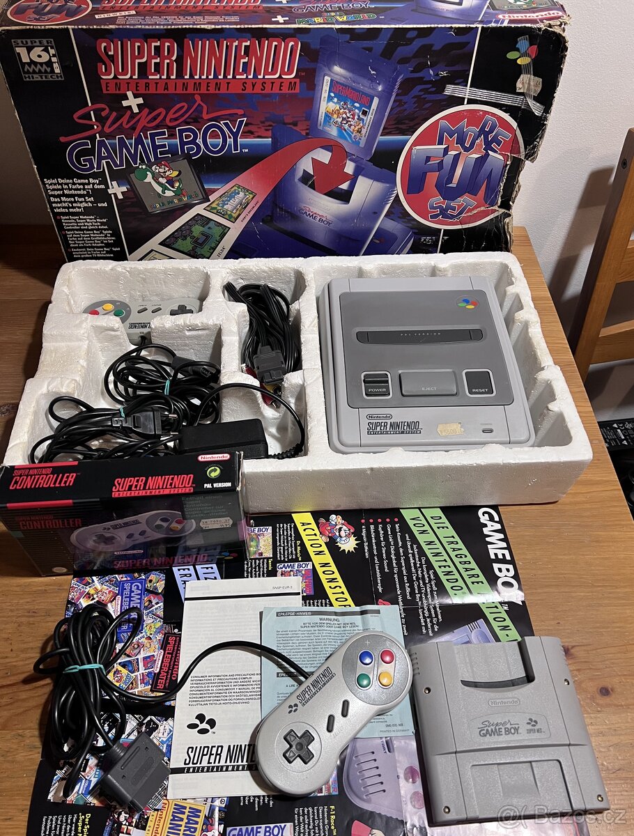 SNES + Super Game Boy + ovladač kompletní balení