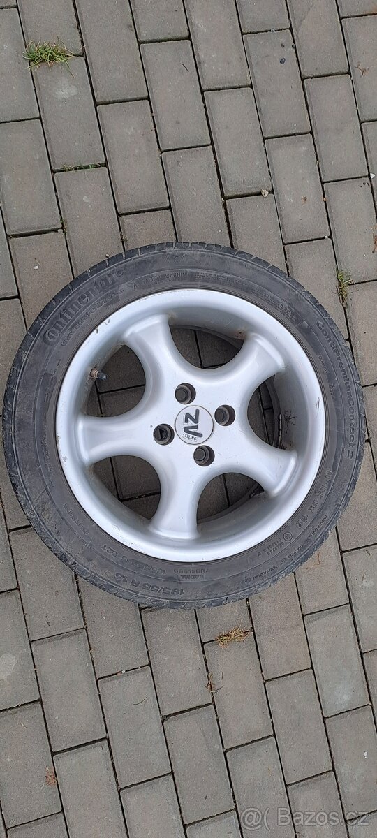 ALU KOLA R15 ROZTEČ 4X100 +PNEU CONTINENTAL Sleva 2000,-Kč