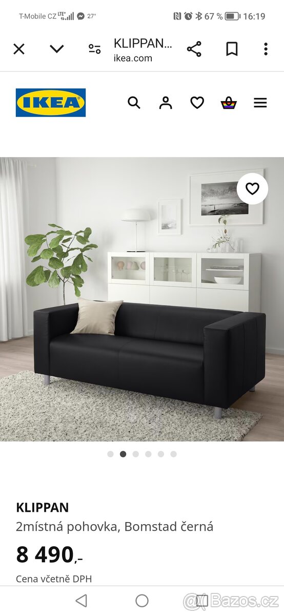 Kožený gauč ikea klippan