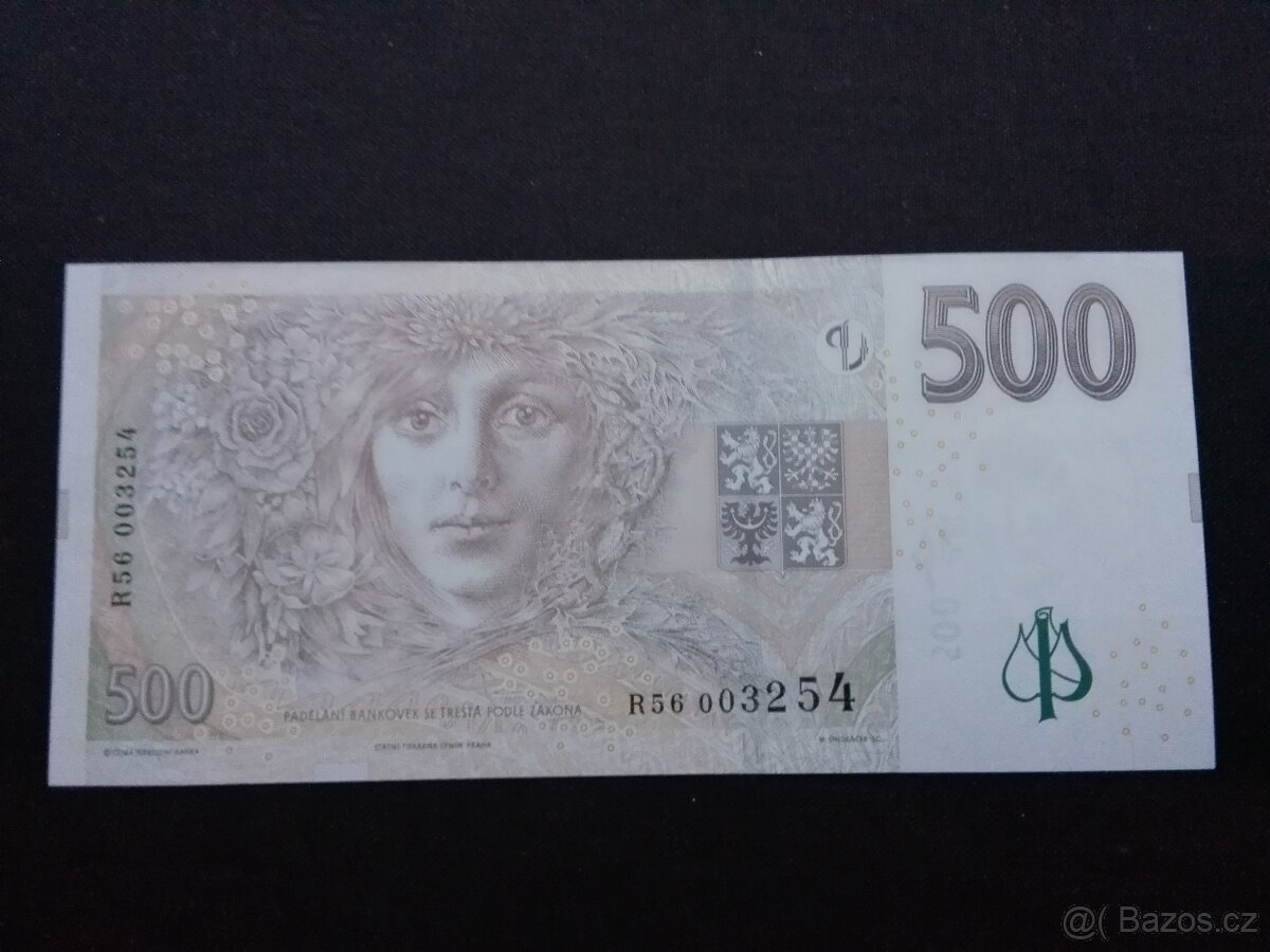 500 KČ (2009)VZÁCNÁ POSLEDNÍ SÉRIE R 56,UNC