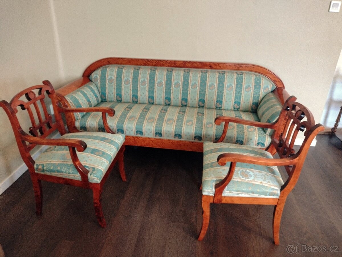 Biedermeier sofa a 2 křesla v krásném stavu