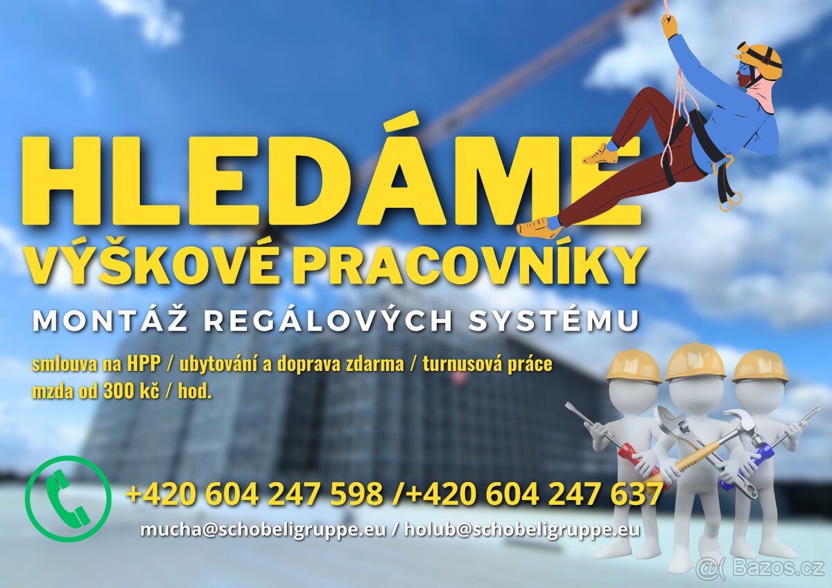 Hledáme výškové pracovníky do zahraničí