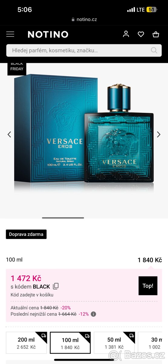 Parfém VERSACE EROS NOVÝ NEROZBALENÝ