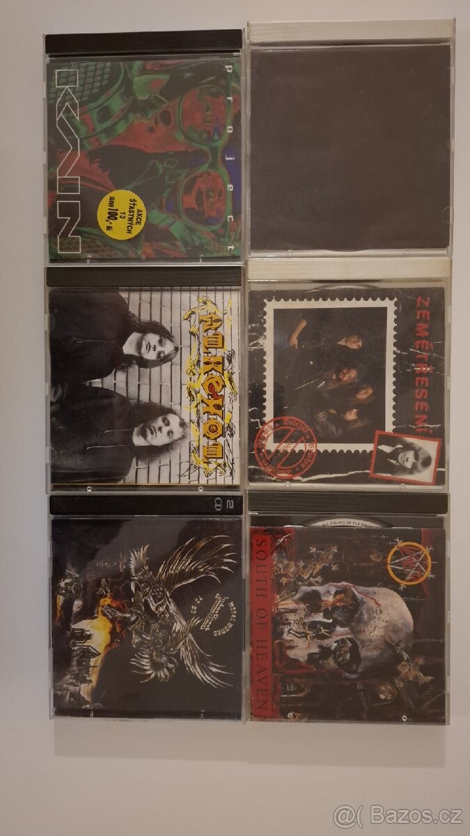 CD Metallica, Slayer, Judas Priest, Alkehol, Kain.