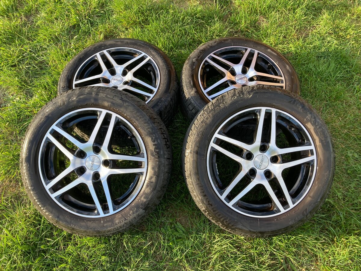 ALU disky Dezent 7jx16 5x114,3 ET40 + letní pneu Bridgestone