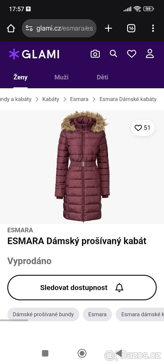 DÁMSKÁ DLOUHÁ ZIMNÍ BUNDA KABÁT VEL.36/38