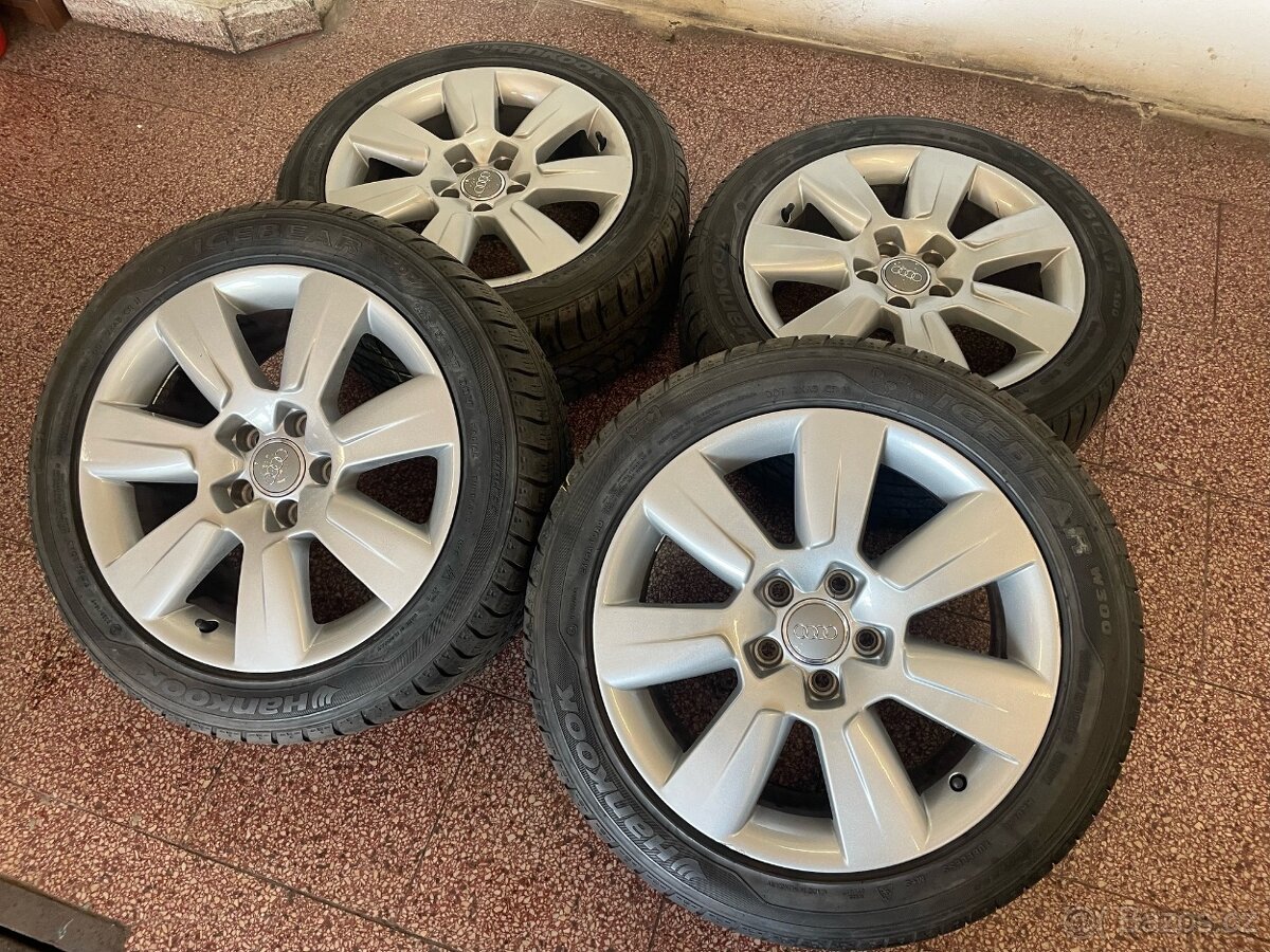 Originální ALU kola audi 5x112 r17 zimní pneu 6mm