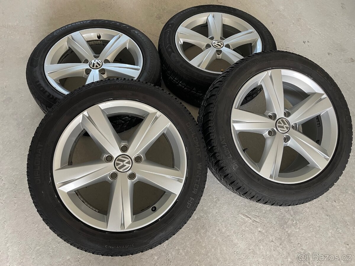 Originál Volkswagen ALU kola 5x112 r17 zimní pneu 7mm