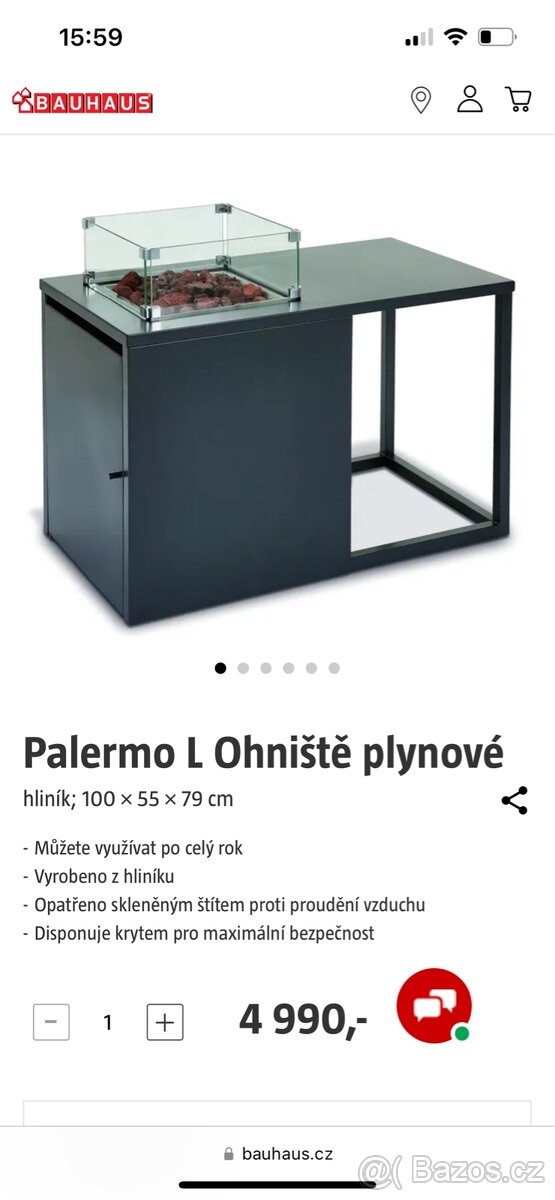 Ohniste plynove Palermo L