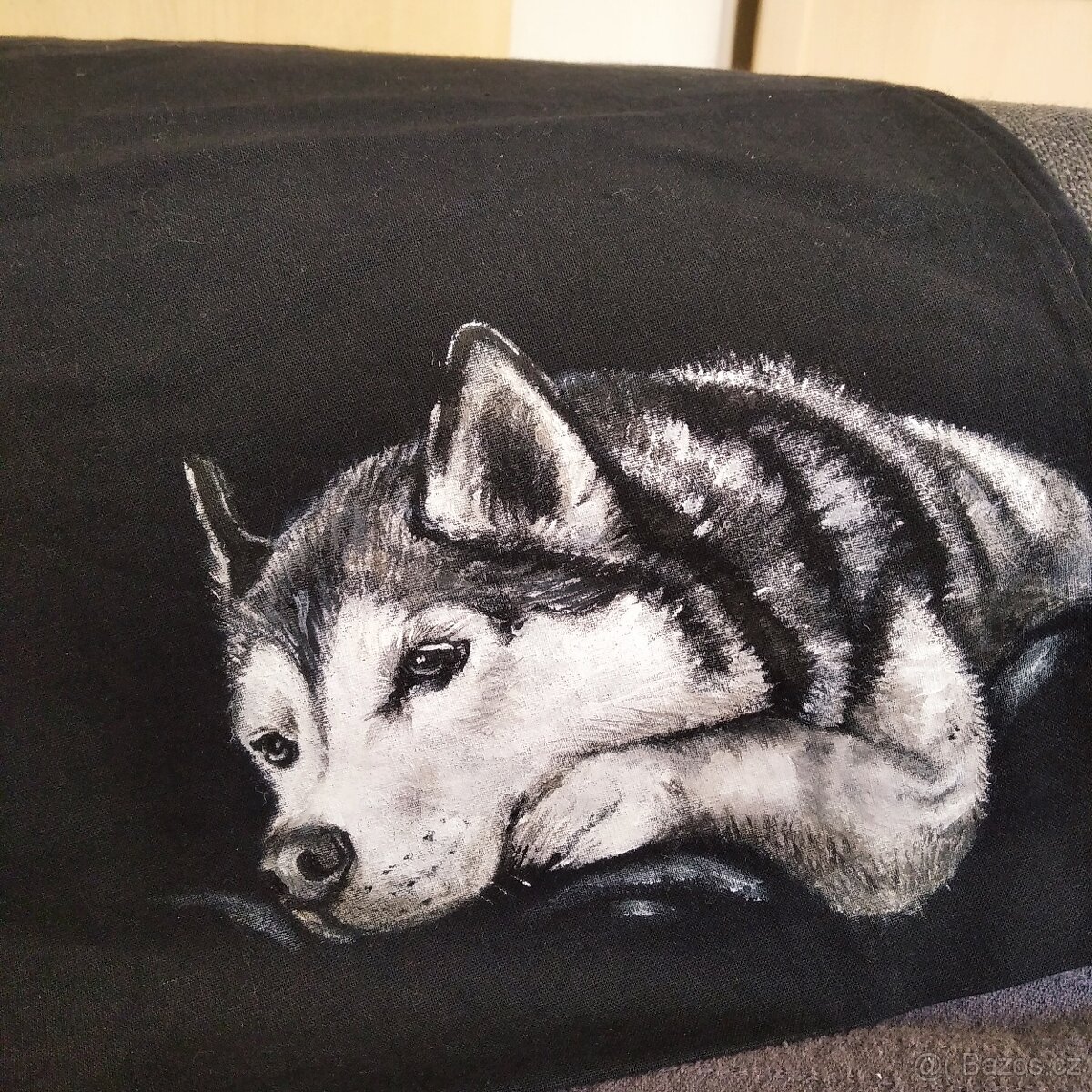 Plátěná taška Husky (ruční malba)