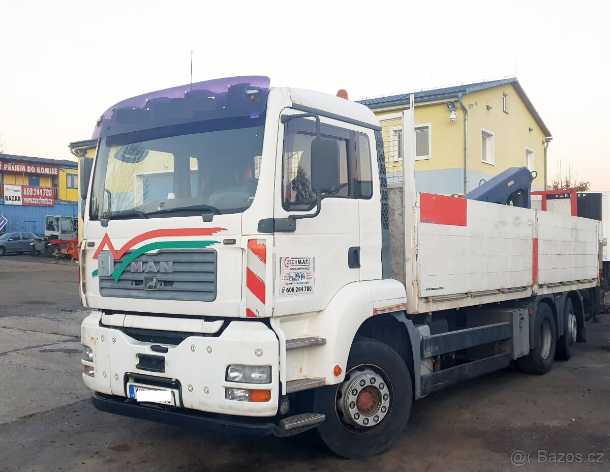 EUR4 6x2 MAN 6.7m+HR 13m Palfinger vidle rotátor