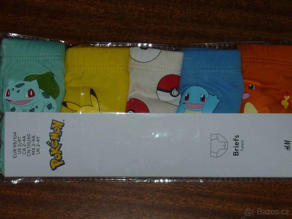 Nové-H&M-5x Slipy-Pokémon na chlapečka 2-4 Roky