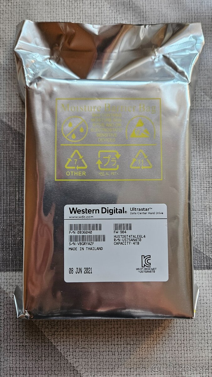 HDD 3,5" WD ultrastar data center 4TB