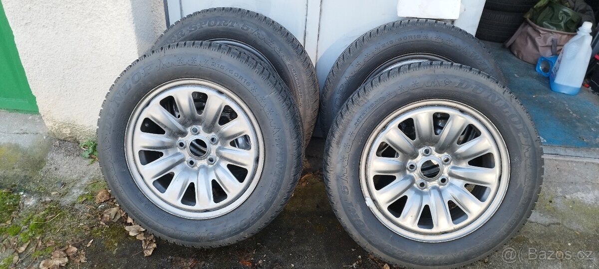 Sada kol 5x112 +zimní pneu Dunlop 215/60 R16