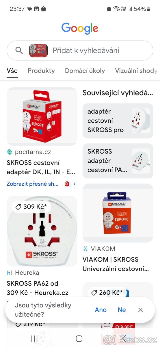 cestovní adaptér S-KROSS 100 Kč/ks