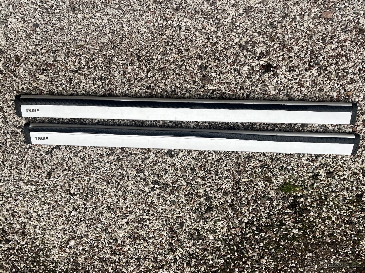 THULE WINGBAR PŘÍČNÍKY 120CM+THULE PATKY NA HAGUSY,TOP STAV