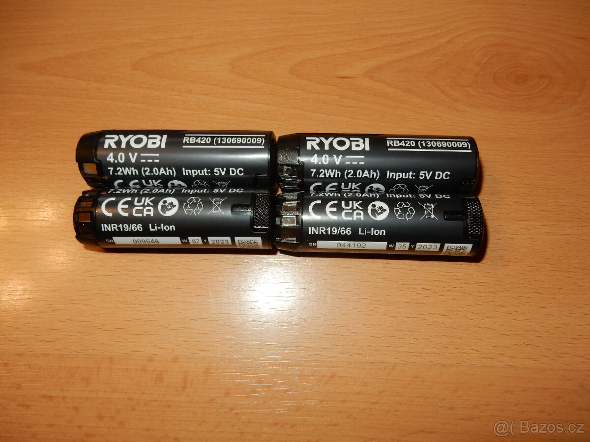 Prodám baterie Ryobi Rb420-4v/2ah