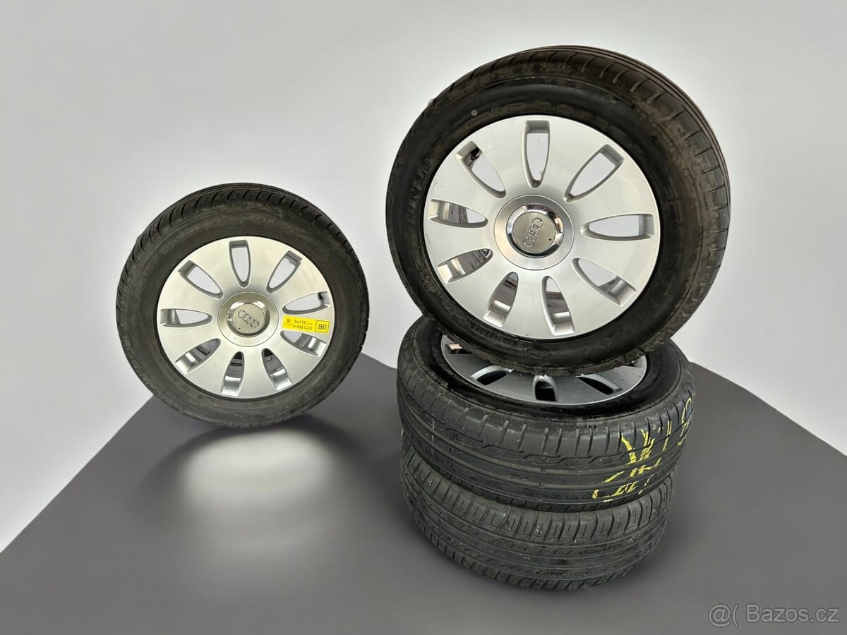 Originální alu kola Audi 5x112 + letní 215/55r16