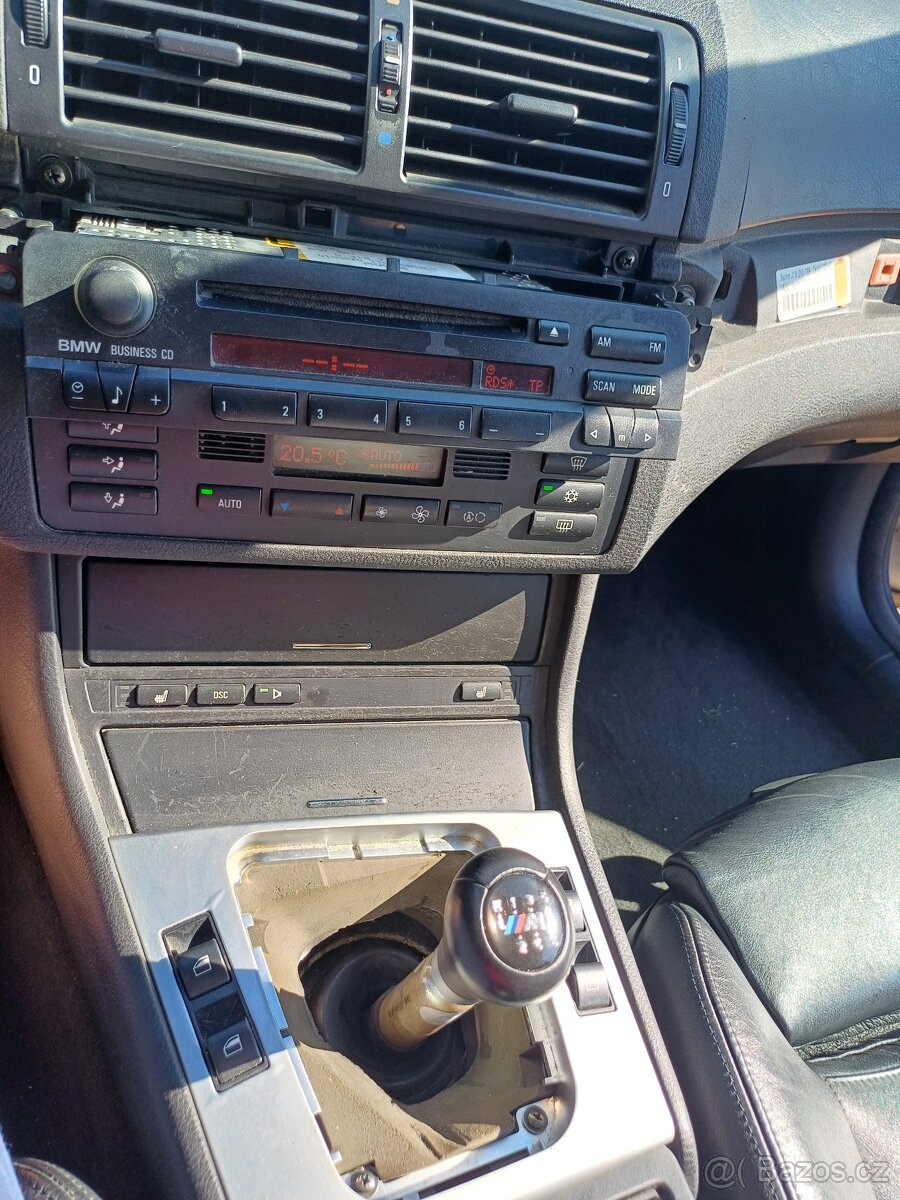 BMW E46 radio CD + 1DIN ramecek + Dension USB/3,5 Aux