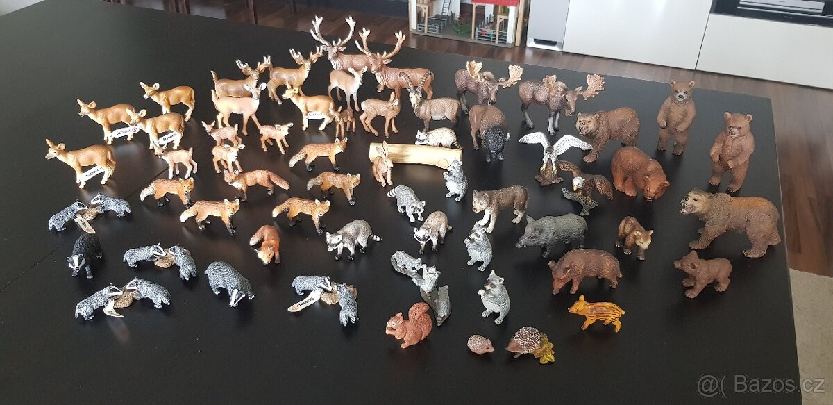 Schleich lesní jelen jezevec mýval ježek divočák kozoroh