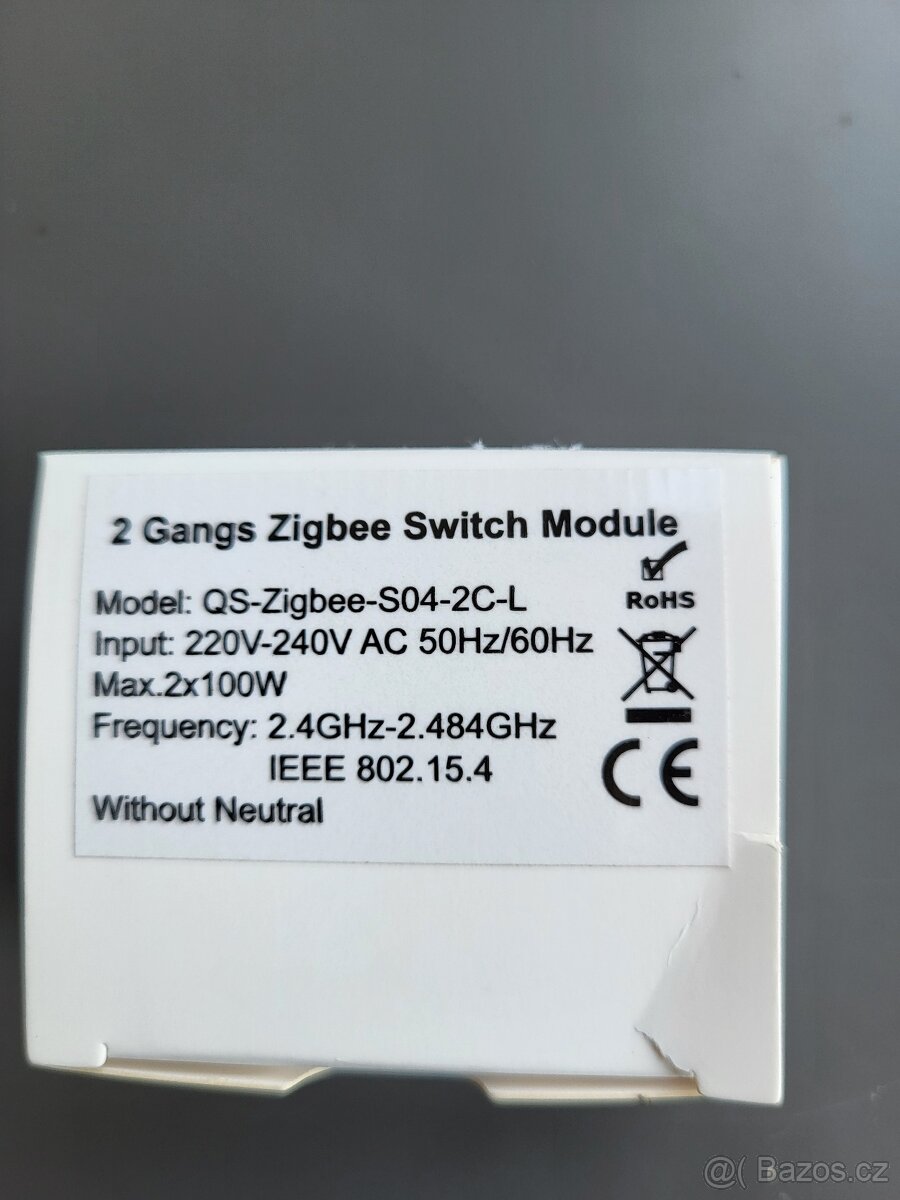 Tuya mini zigbee 2 kanalovy vypinac bez nuly