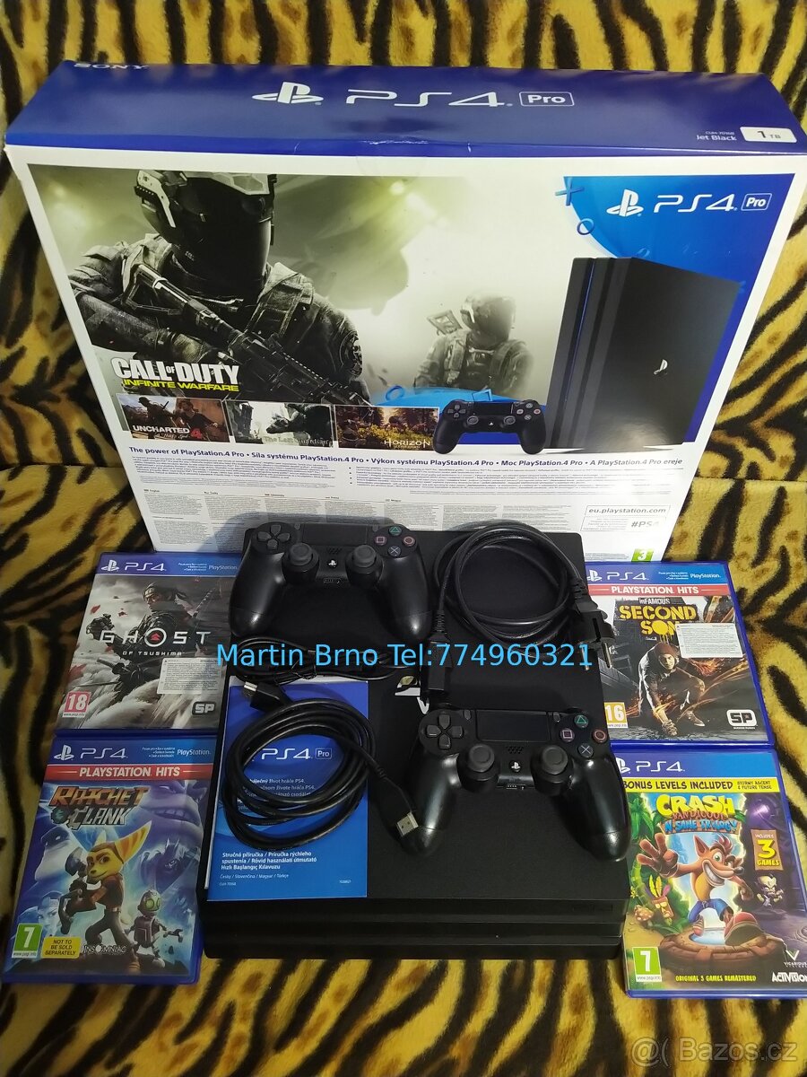 Playstation 4 PRO 1TB + 2ovladače - TOP STAV