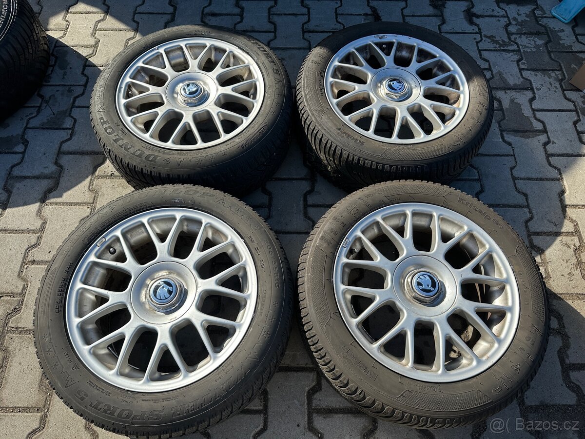 4x al kola 5x100 16 + pneu zimní 205/55 R16