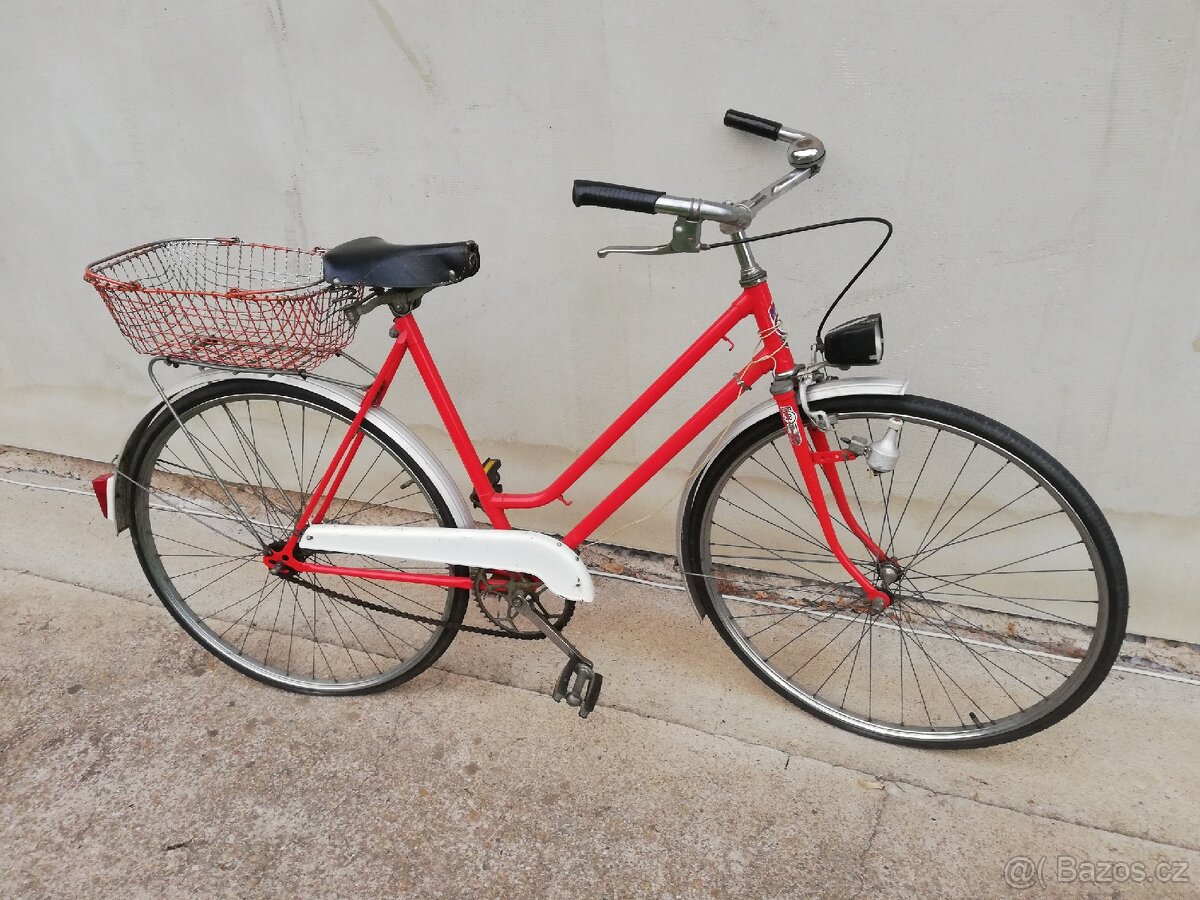 Retro bicykl dámské kolo tdv + nové krémové pláště