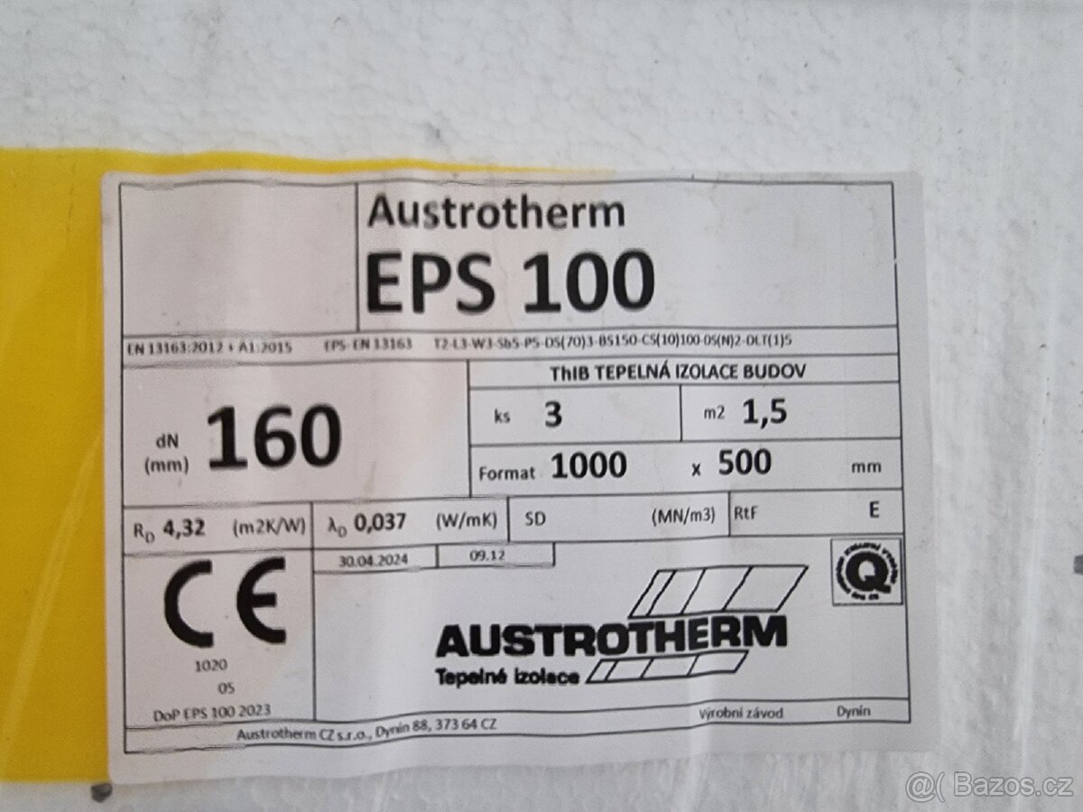 Polystyren EPS100 160mm