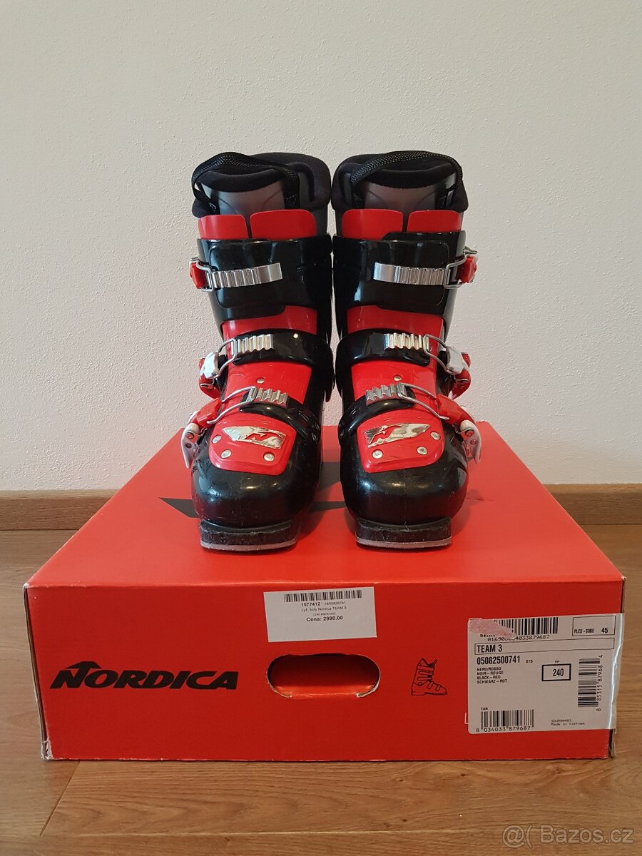 Dětské lyžáky  NORDICA TEAM 3 black/red vel. 38