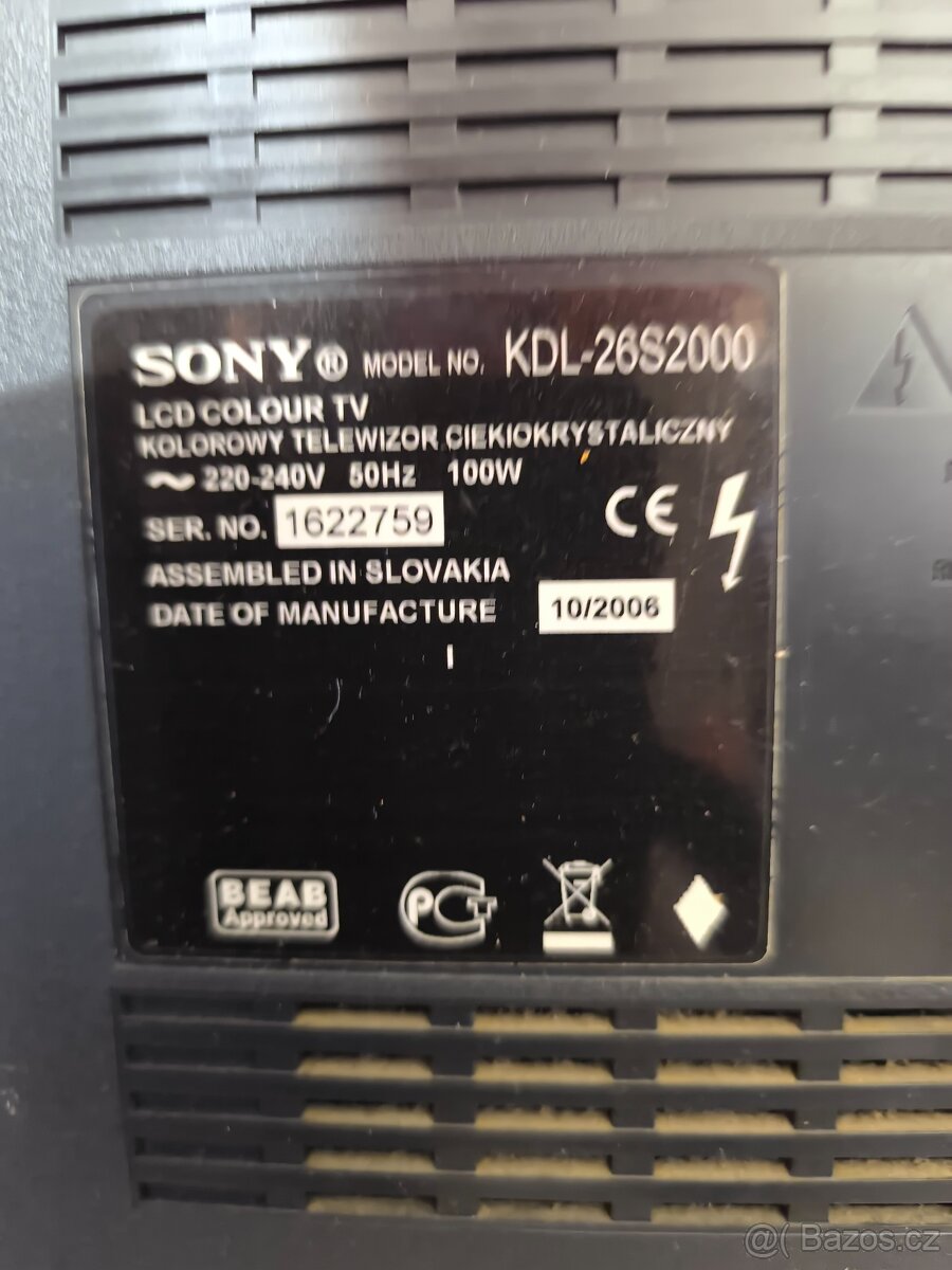 TV SONY BRAVIA KDL-26S2000