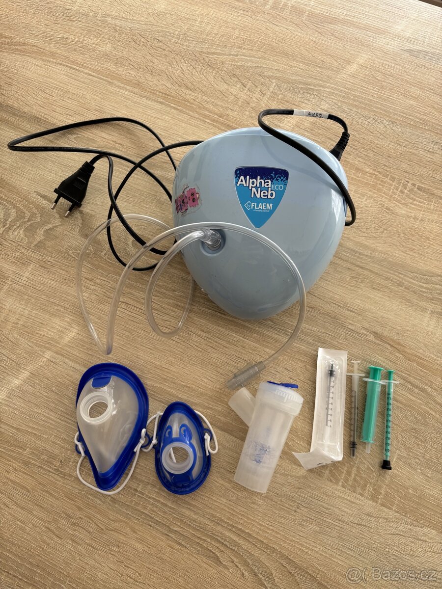 Nebulizer, kompresní inhalator Alpha Neb, funkční, dvě masky