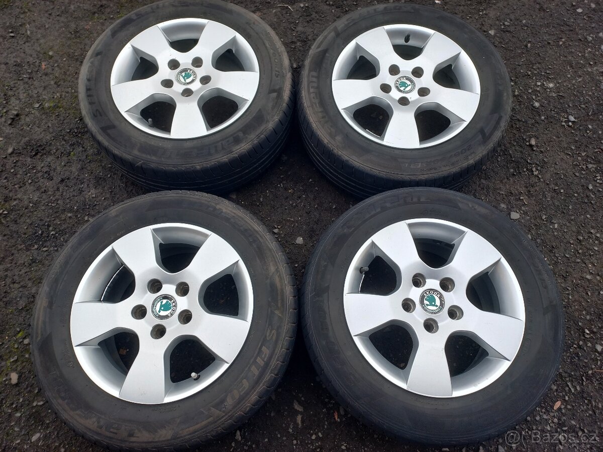 Prodám Sadu Orig ALU kol Škoda 205/60R15 letní