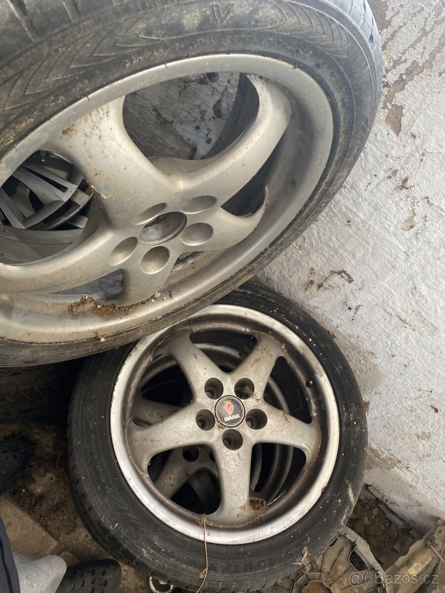 Alu kola Saab, Opel 17 5x110 + letni Nokian