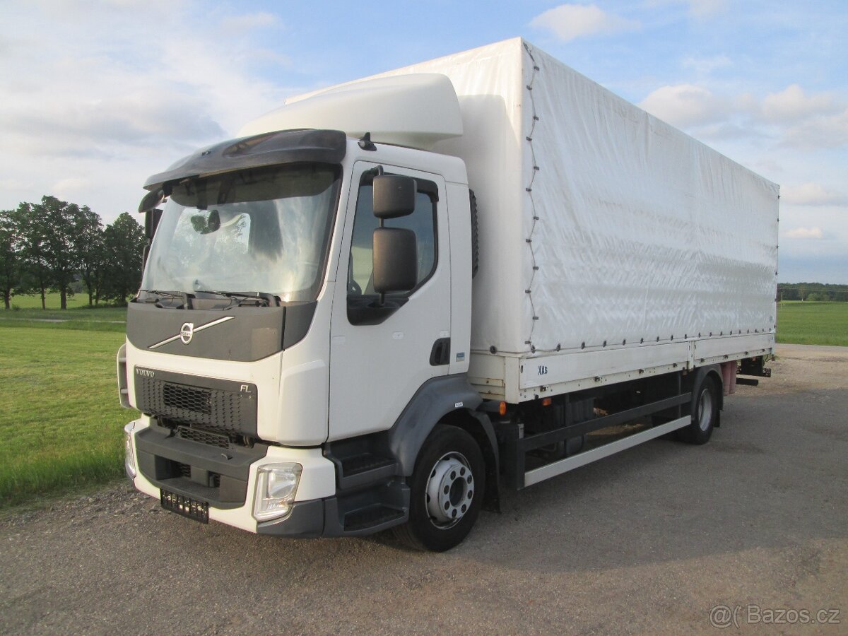 VOLVO FL 250 EURO 6-12 tun valník-plachta+HČ-18 palet