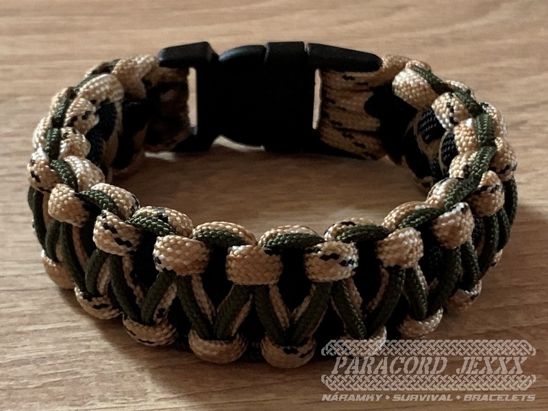 PARACORD náramek (18 cm) Desert Camo - black - olive