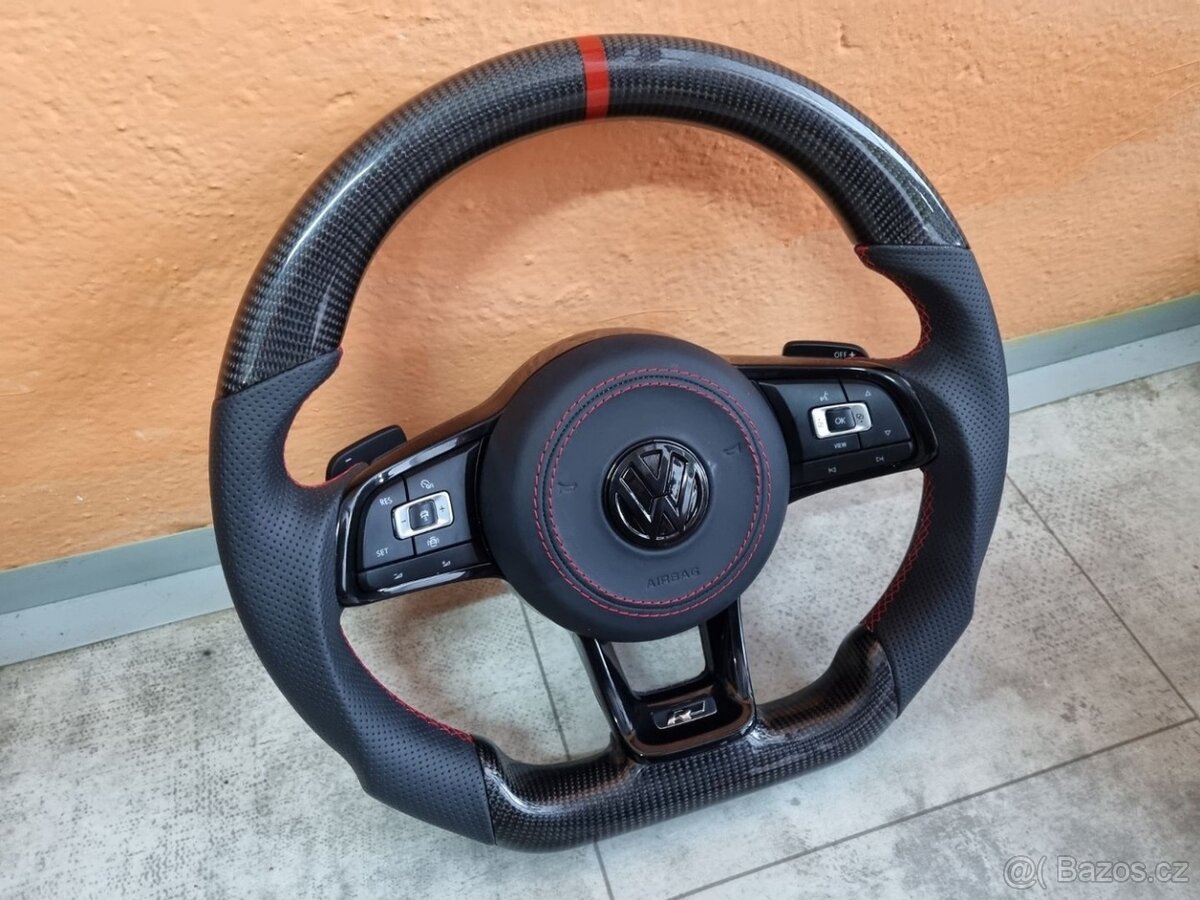 VOLANT VOLKSWAGEN R RLINE GTD GTI - KOZA / KARBÓN