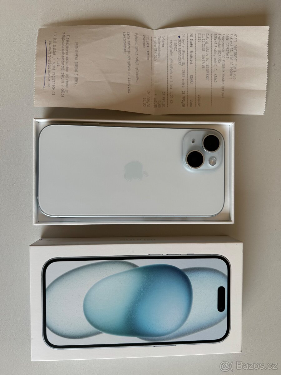 Apple iPhone 15 128GB  Top stav CZ záruka 27 měs.