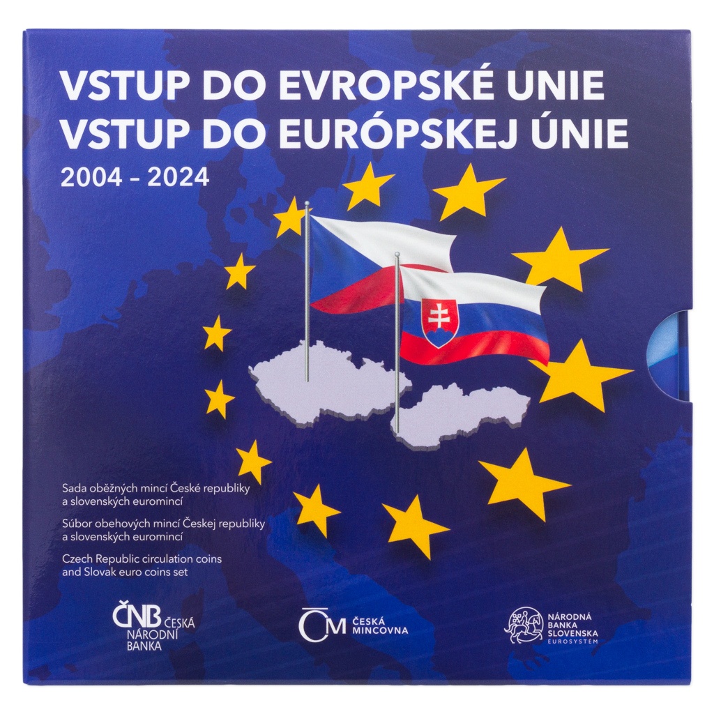 Sada oběžných mincí 2024 Vstup ČR a SR do Evropské unie