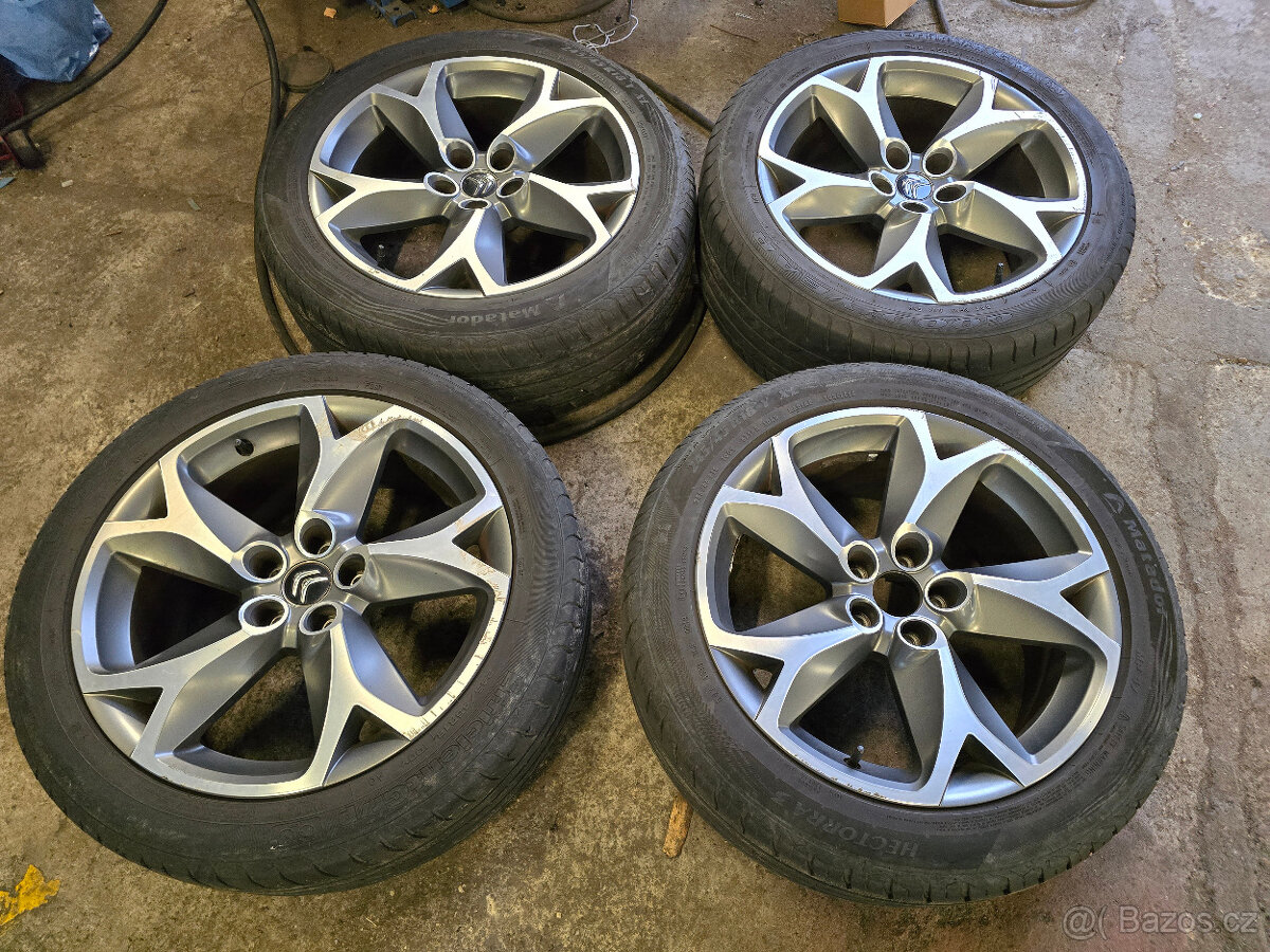 Prodám alu kola CITROEN 18" 5x108, letní pneu 245/45/18 100Y