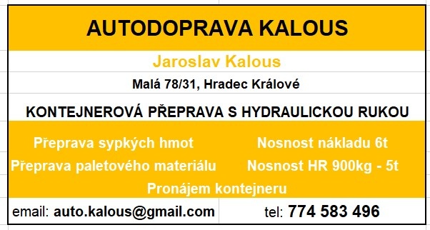 KONTEJNÉROVÁ AUTODOPRAVA S HYDRAULICKOU RUKOU