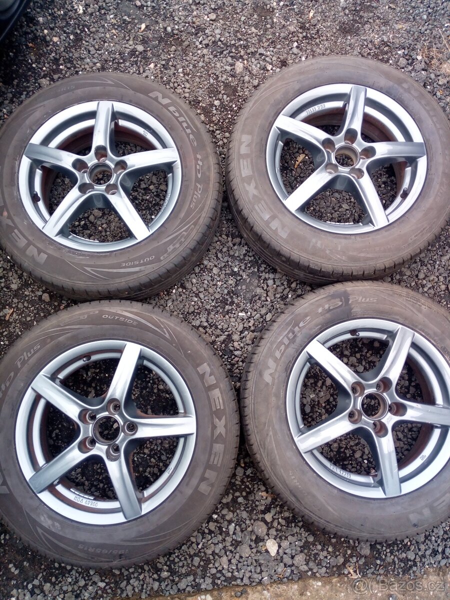 Alu kola 5x100, ET 38 vč. pneu Nexen 195/65 R 15