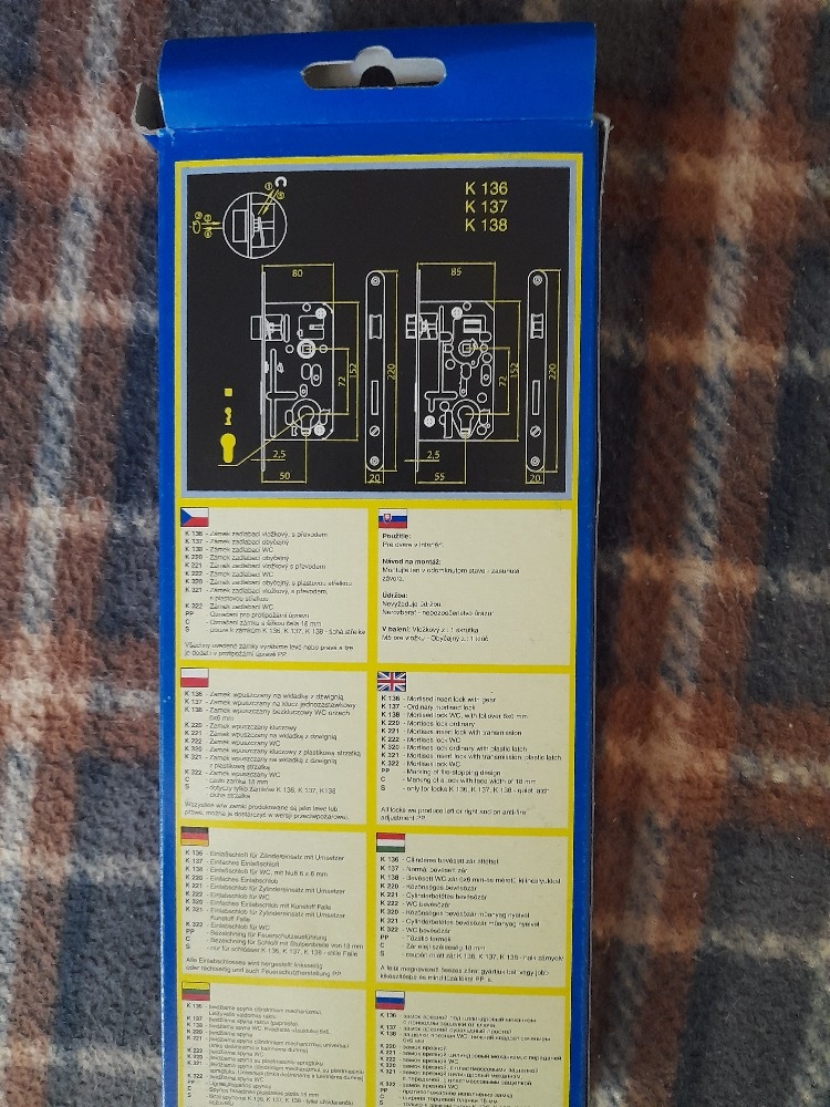 Zámky zadlabací HOBES 72/80