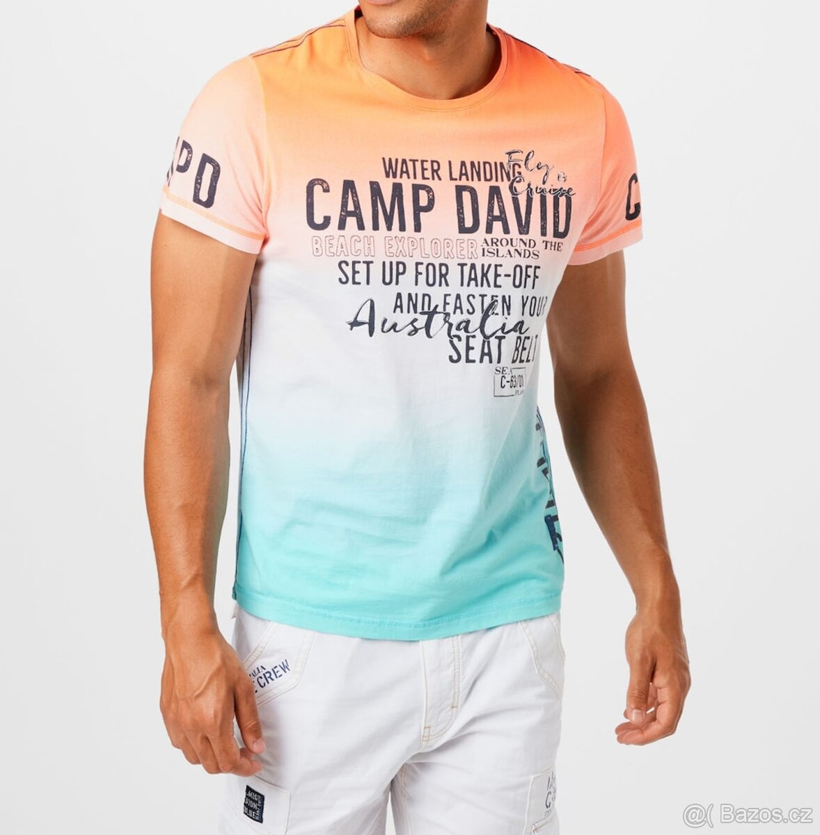 CAMP DAVID pánské tričko FLY AND CRUISE Speed Orange Ombre L