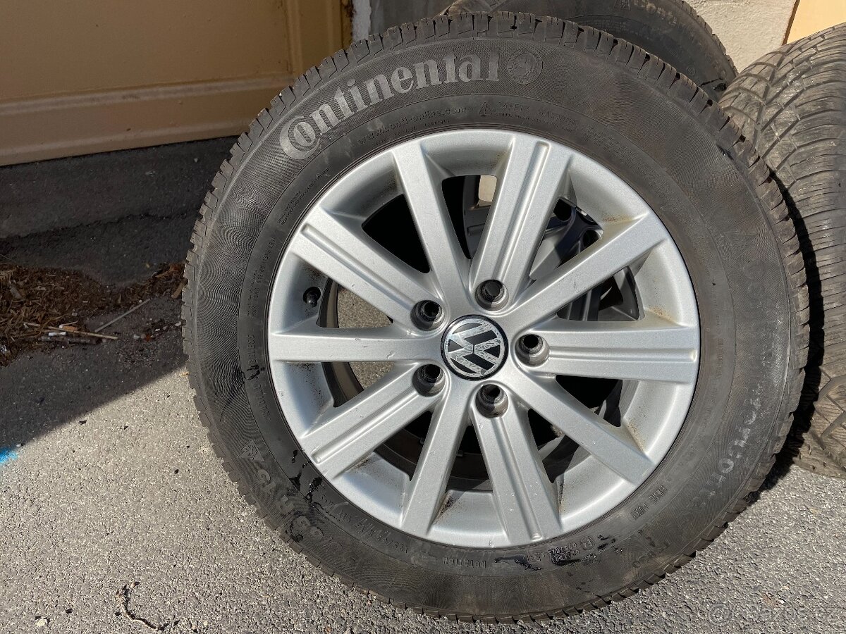 ALU kola 6,5J x 15H2 ET 5O, zimní pneu 195/65 R 15