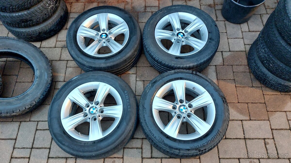 ALU letní 16", orig BMW, rozteč 5x120mm, pneu 225/55/16