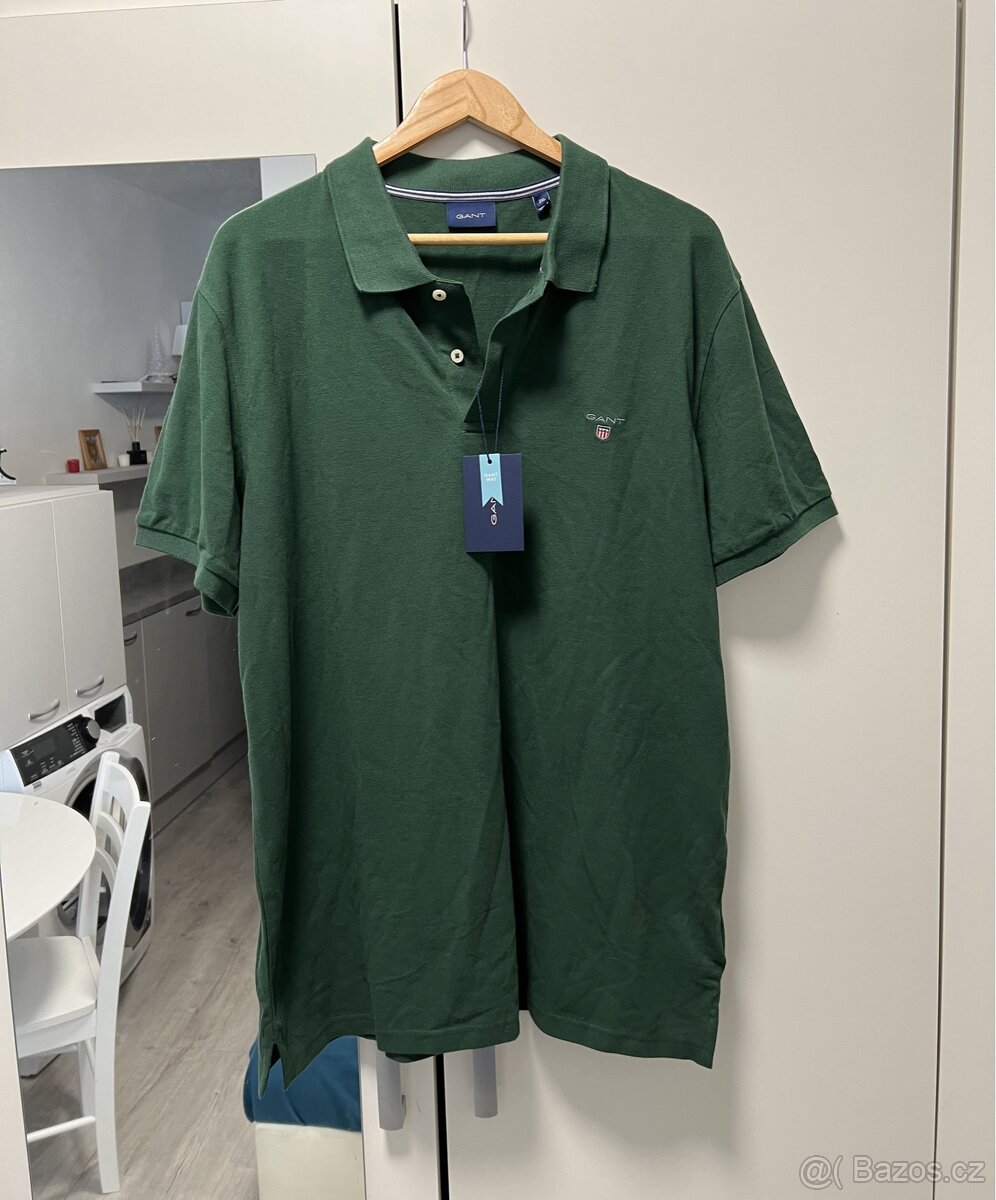 Polo košile pánské polo triko Gant XXL 2XL tmavě zelené